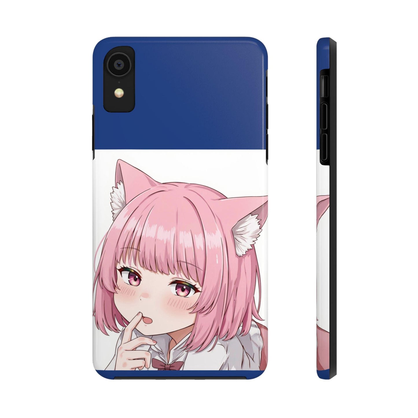 Cute Cat Ear Tough Phone Case - Kawaii Aesthetic Protection, Anime Gift for Teens & Adults, Unique Phone Cover, Perfect for Birthdays