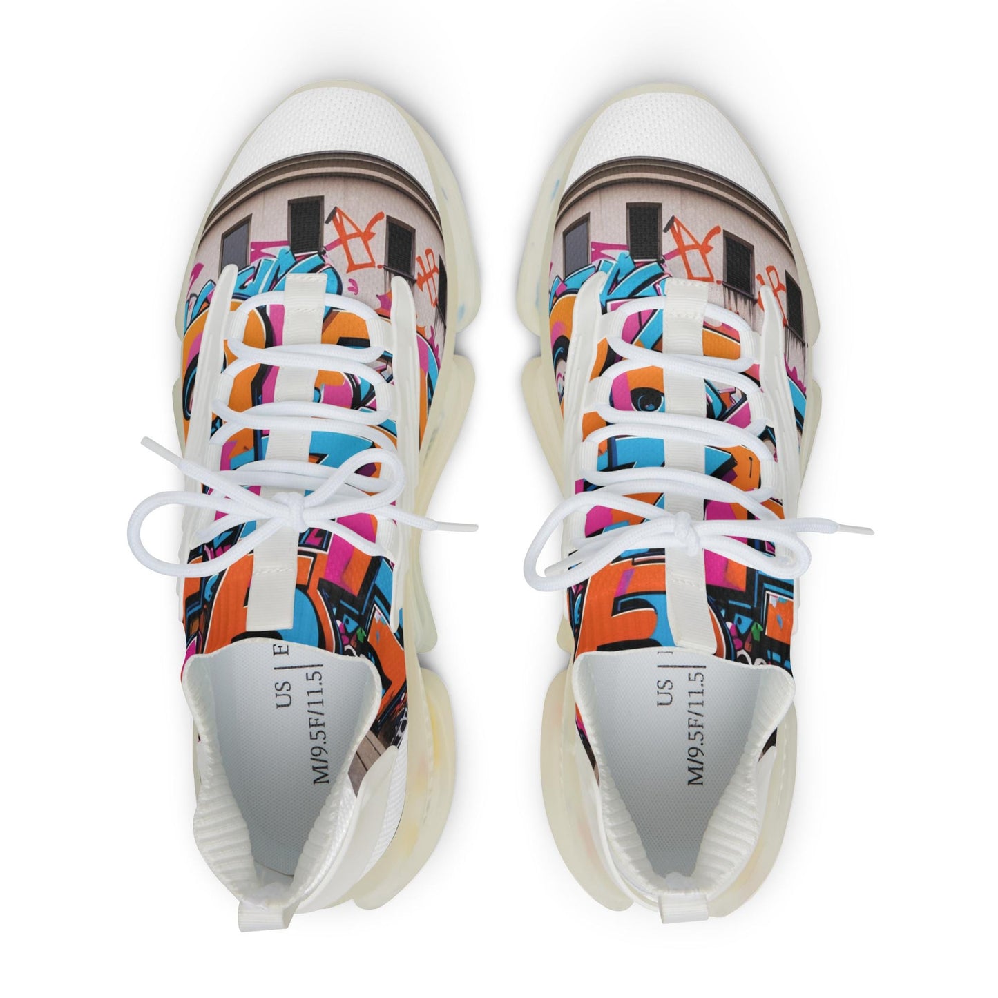 Vibrant Mesh Sneakers for Men, Stylish Athletic Shoes, Streetwear Footwear, Unique Graphical Sneakers, Trendy Casual Kicks