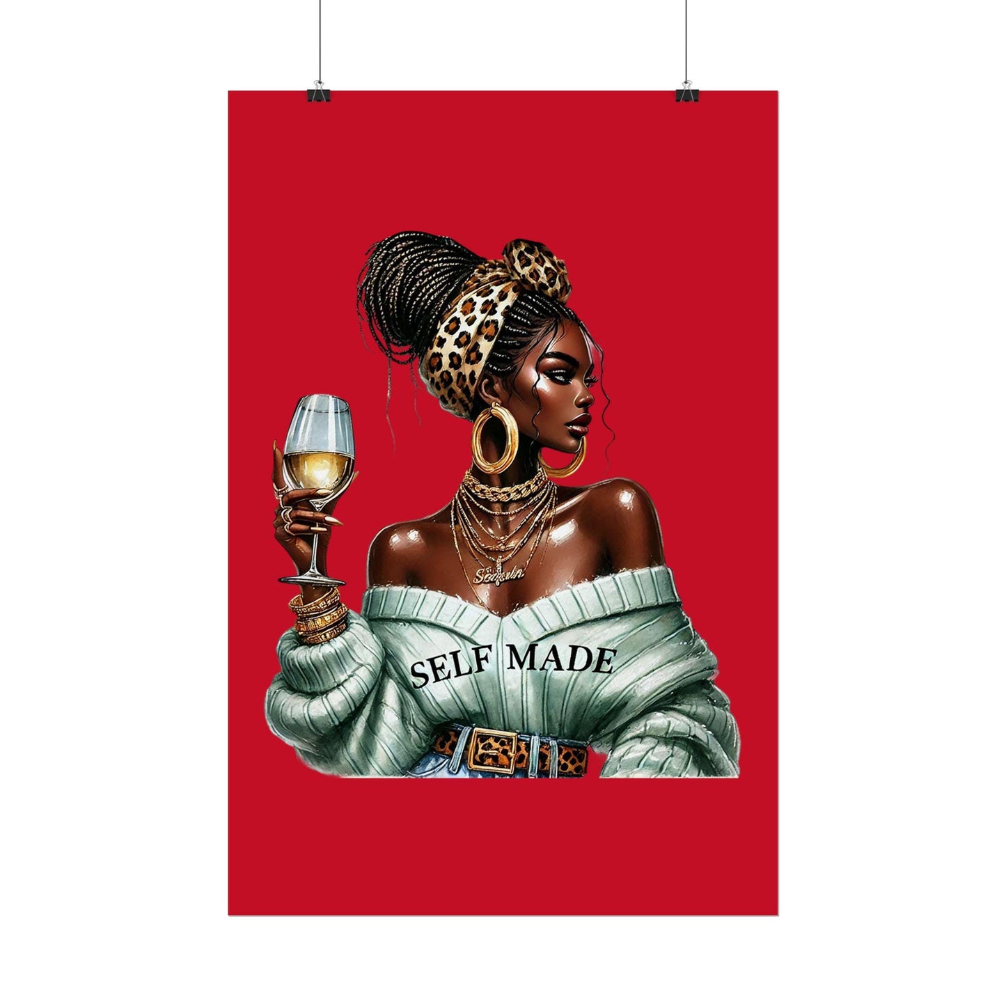 Chic Self-Made Rolled Poster - Empowering Wall Art, Motivational Decor, Unique Gift for Women, Home Office Inspiration, Modern Artwork