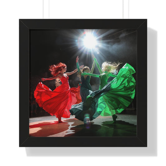 Dance Performance Framed Horizontal Poster, Wall Art, Home Decor, Gift for Dance Lovers, Theater Decor, Colorful Art Print