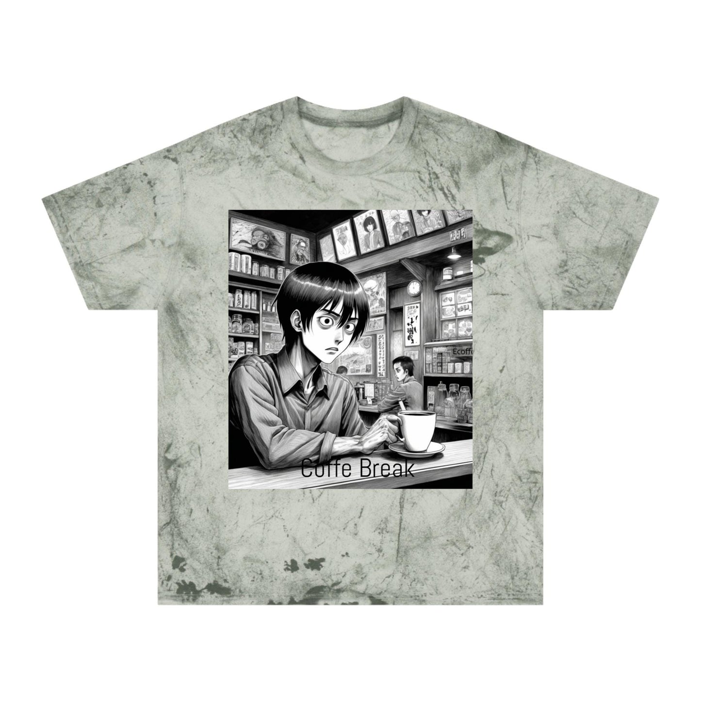 Vibrant Graphic Tee for Coffee Lovers, Unisex Color Blast T-Shirt, Casual Wear, Anime Art T-Shirt, Gift for Friends, Coffee Break Shirt