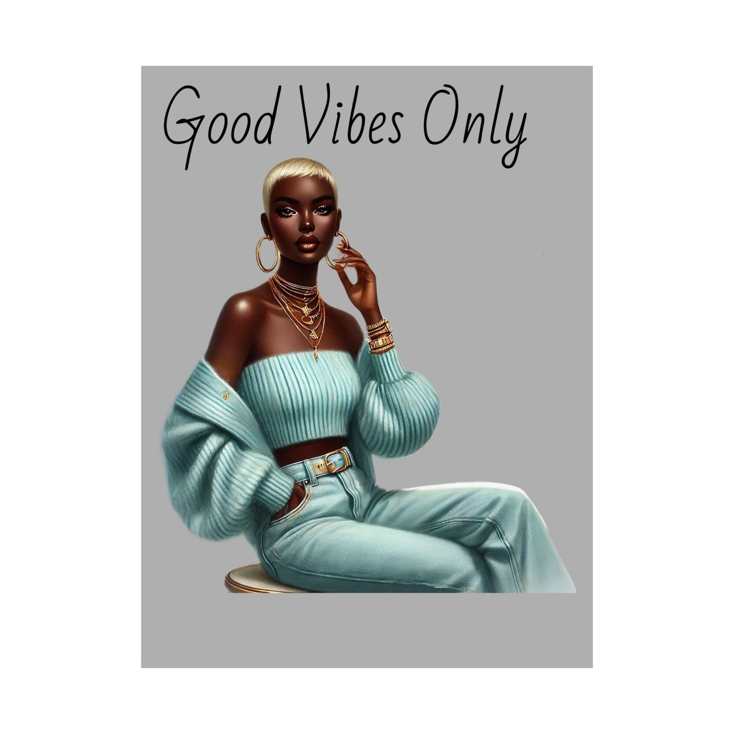 Good Vibes Only Satin Poster, Wall Art Decor, Trendy Home Decor, Motivational Prints, Living Room Aesthetic, Gifts for Her