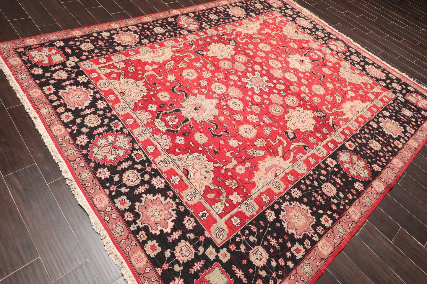 7'10" x 10' Hand Knotted Reversible Heriz Wool Area Rug Red-3