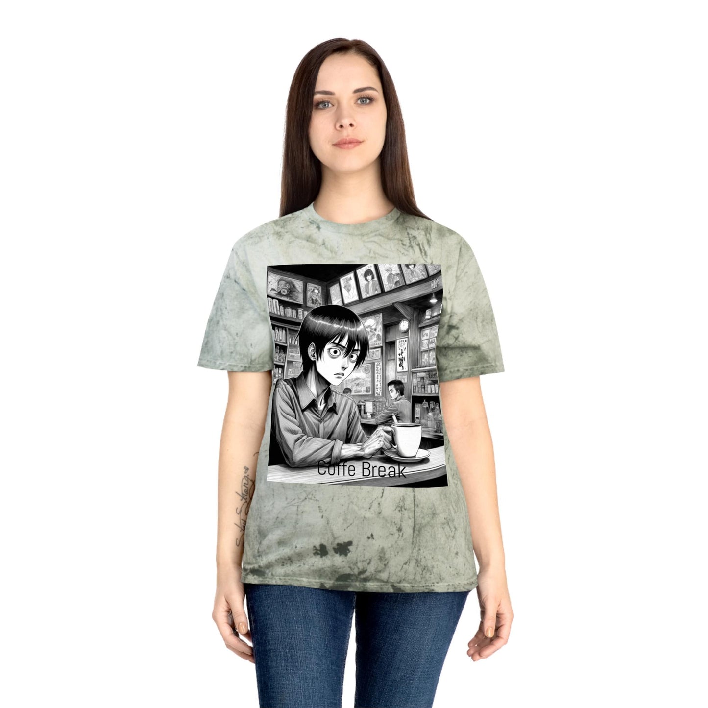 Vibrant Graphic Tee for Coffee Lovers, Unisex Color Blast T-Shirt, Casual Wear, Anime Art T-Shirt, Gift for Friends, Coffee Break Shirt