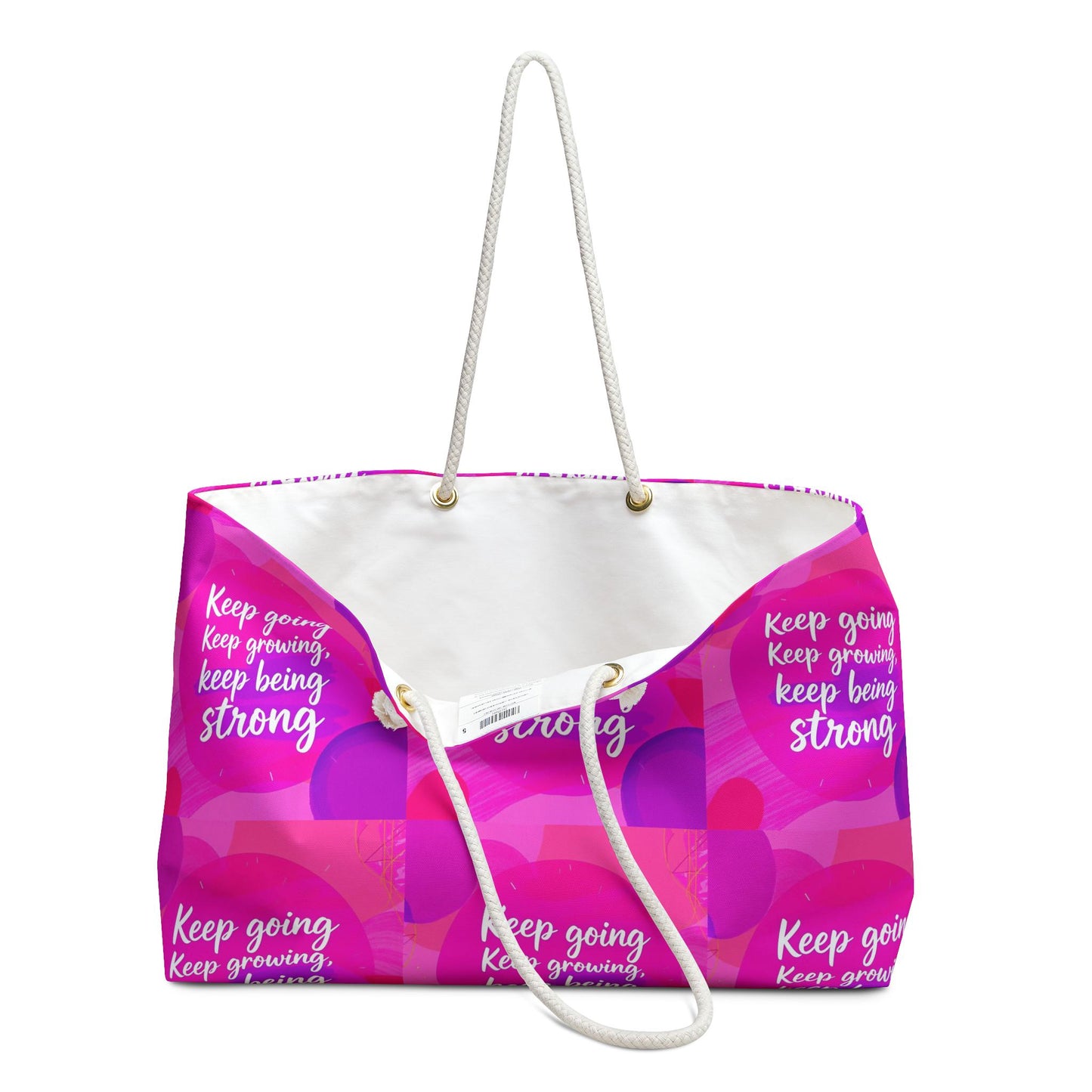 Inspirational Weekender Bag, Travel Tote, Gym Bag, Gifts for Her, Motivational Quote Bag, Weekend Getaway Essentials