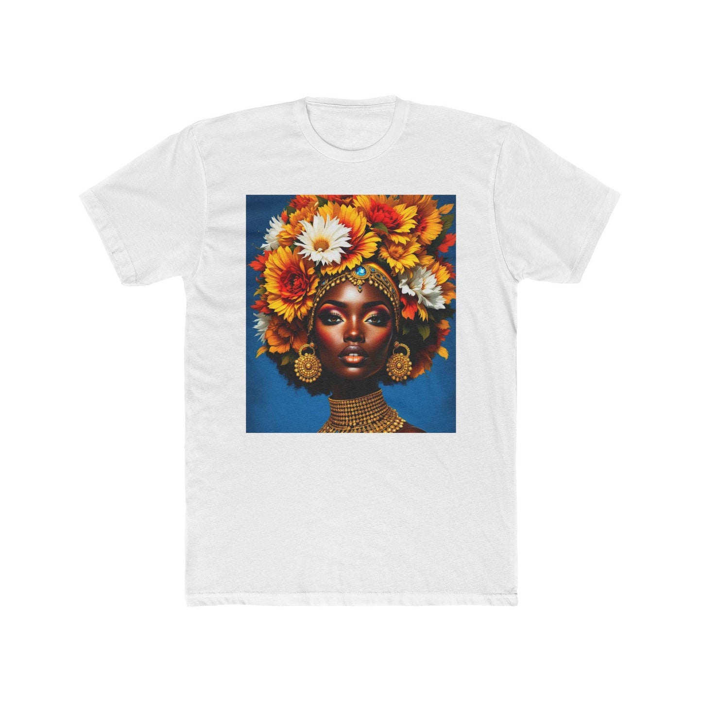 Vibrant Floral Art Tee, Black Girl Magic Tee, Bohemian T-Shirt, Fashion Statement Shirt, Gift for Her, Summer Style Crew Neck