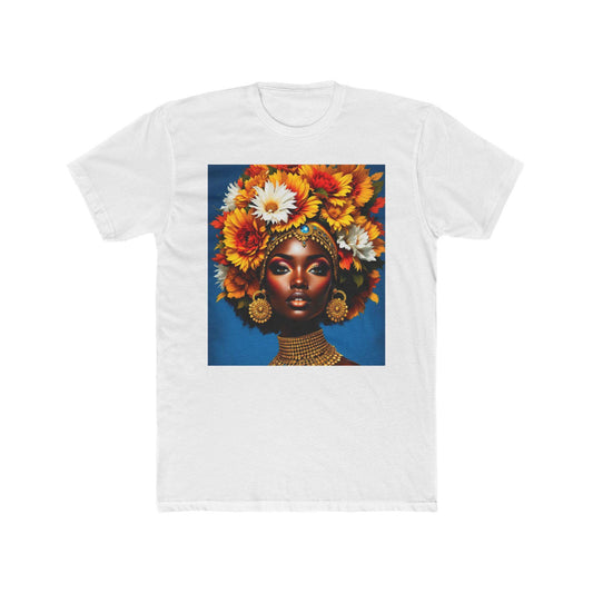 Vibrant Floral Art Tee, Black Girl Magic Tee, Bohemian T-Shirt, Fashion Statement Shirt, Gift for Her, Summer Style Crew Neck