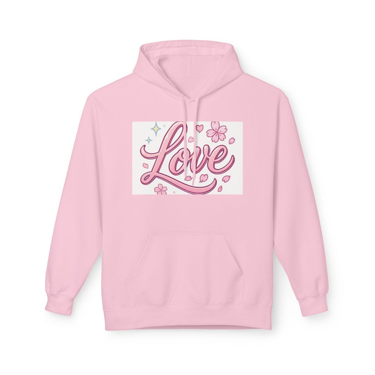 Love Blossom Fleece Hoodie - Cozy Valentine's Day Gift, Romantic Tote for Couples, Soft Style Pullover, Warm Casual Wear