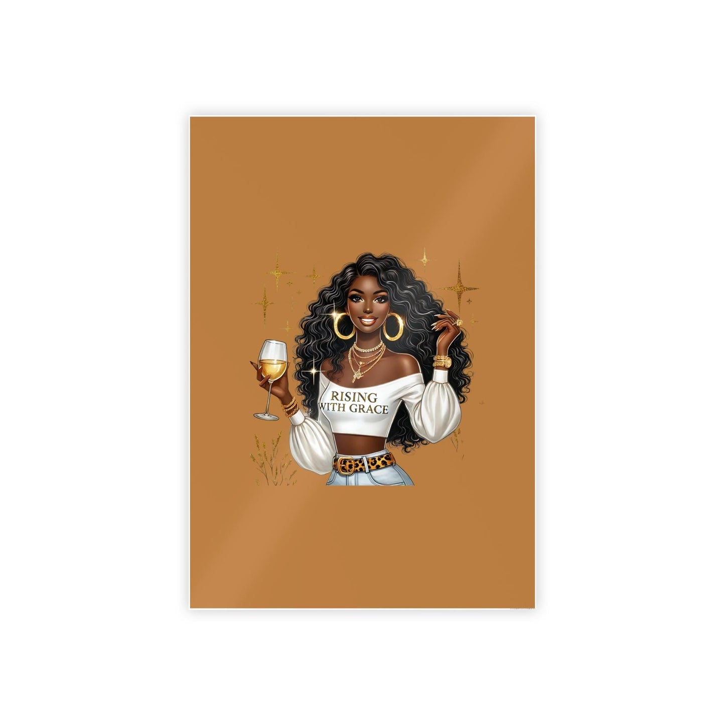 Elegant Wall Art Print: 'Rising with Grace' Inspirational Poster, Home Decor for Black Women, Gift for Friends and Family