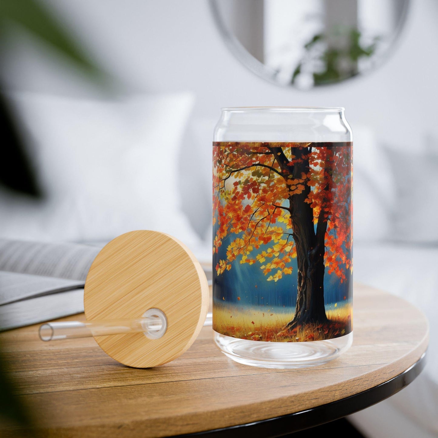 Autumn-Themed Sipper Glass, 16oz | Perfect for Fall, Eco-Friendly Beverage Container, Great for Gifting, Unique Home Decor, Coffee & [...]