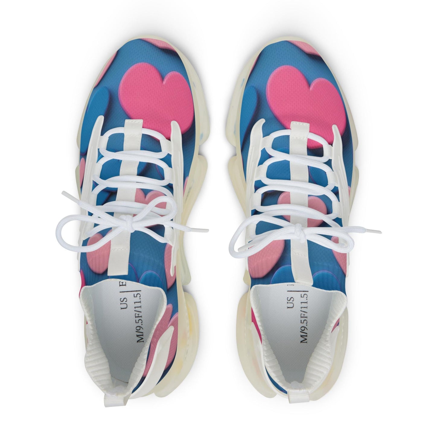 Colorful Heart Print Men's Sneakers, Stylish Athletic Footwear, Trendy Sneakers for Men, Casual Shoes, Unique Gift Idea for Him