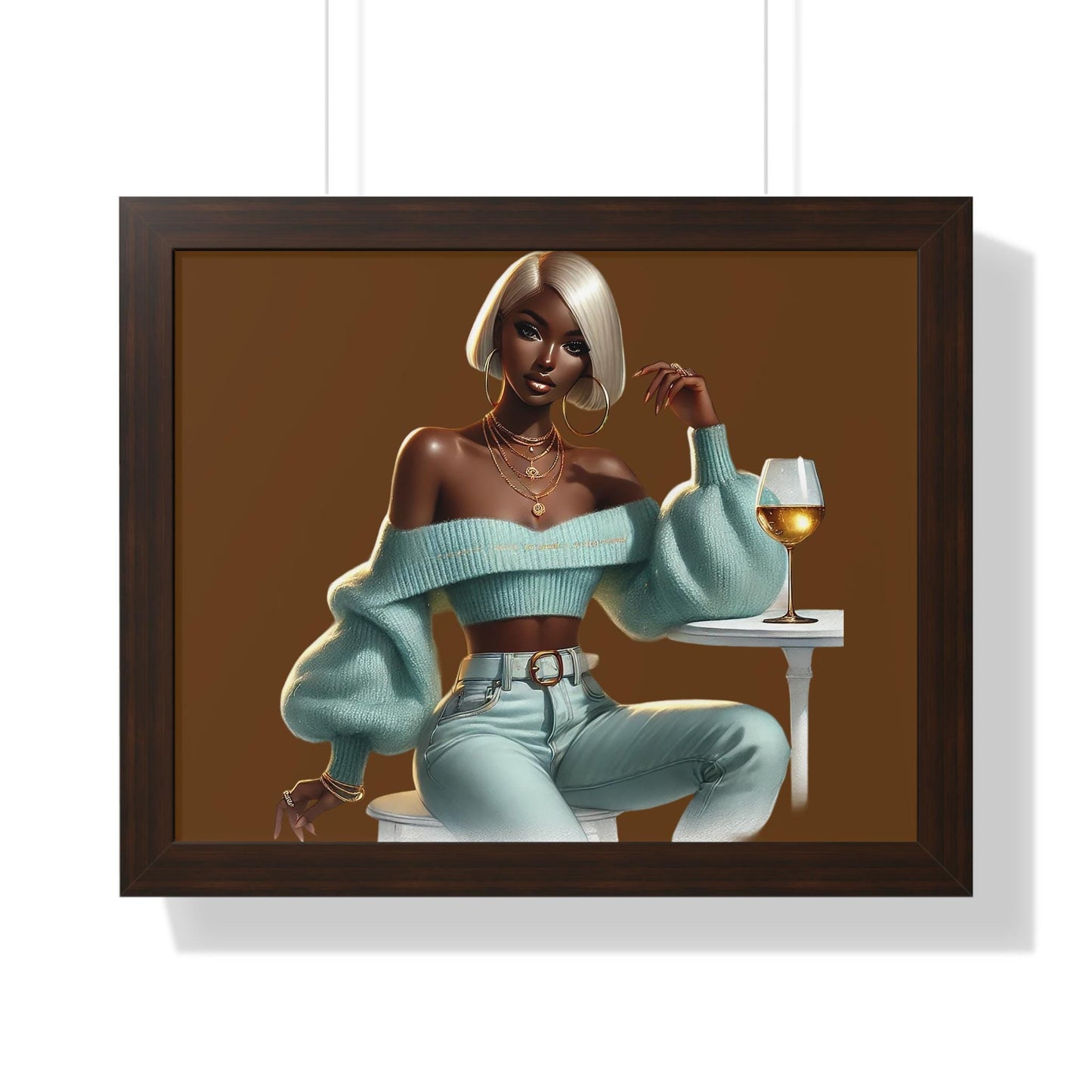 Chic Art Poster, Stylish Home Decor, Wall Art for Living Room, Wine Lover Gift, Modern Feminine Decor, Trendy Artwork