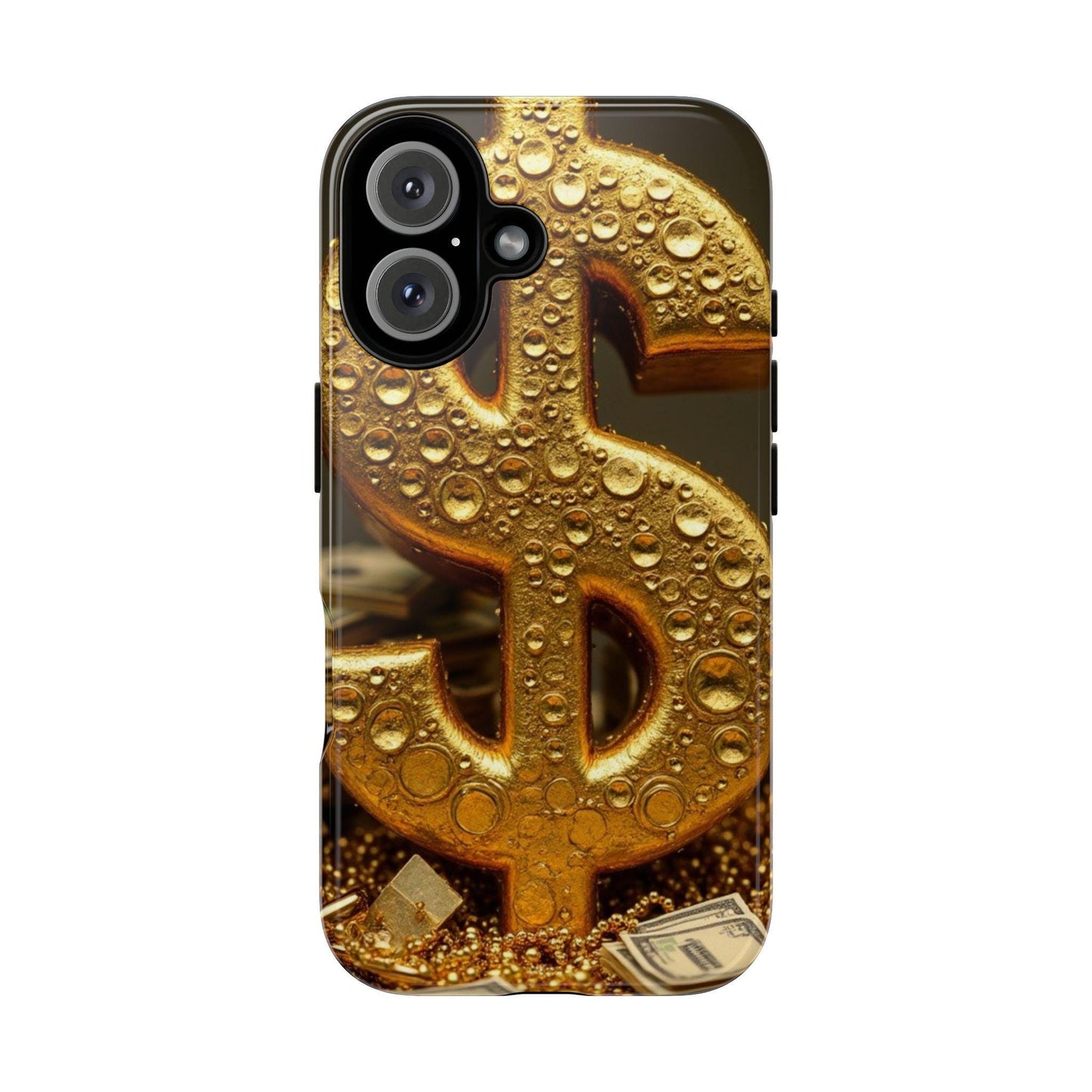 Gold Dollar Symbol Phone Case, Tough Phone Cases, Money Design, Unique Gift, Stylish Mobile Accessory