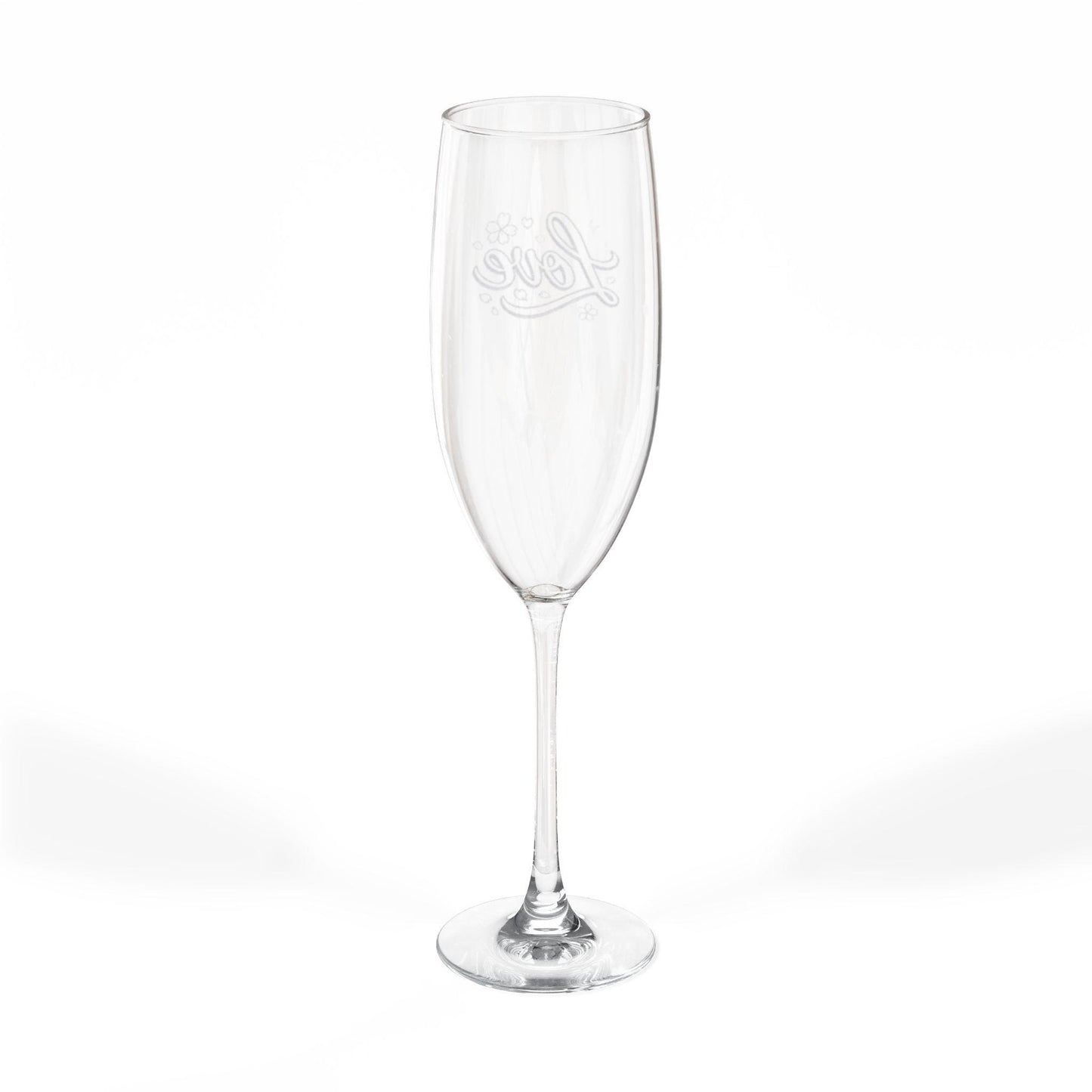 Engraved Champagne Glass, Love Toasting Flute, Wedding Gift, Anniversary Celebration, Bridal Shower Favor, Personalized Drinkware
