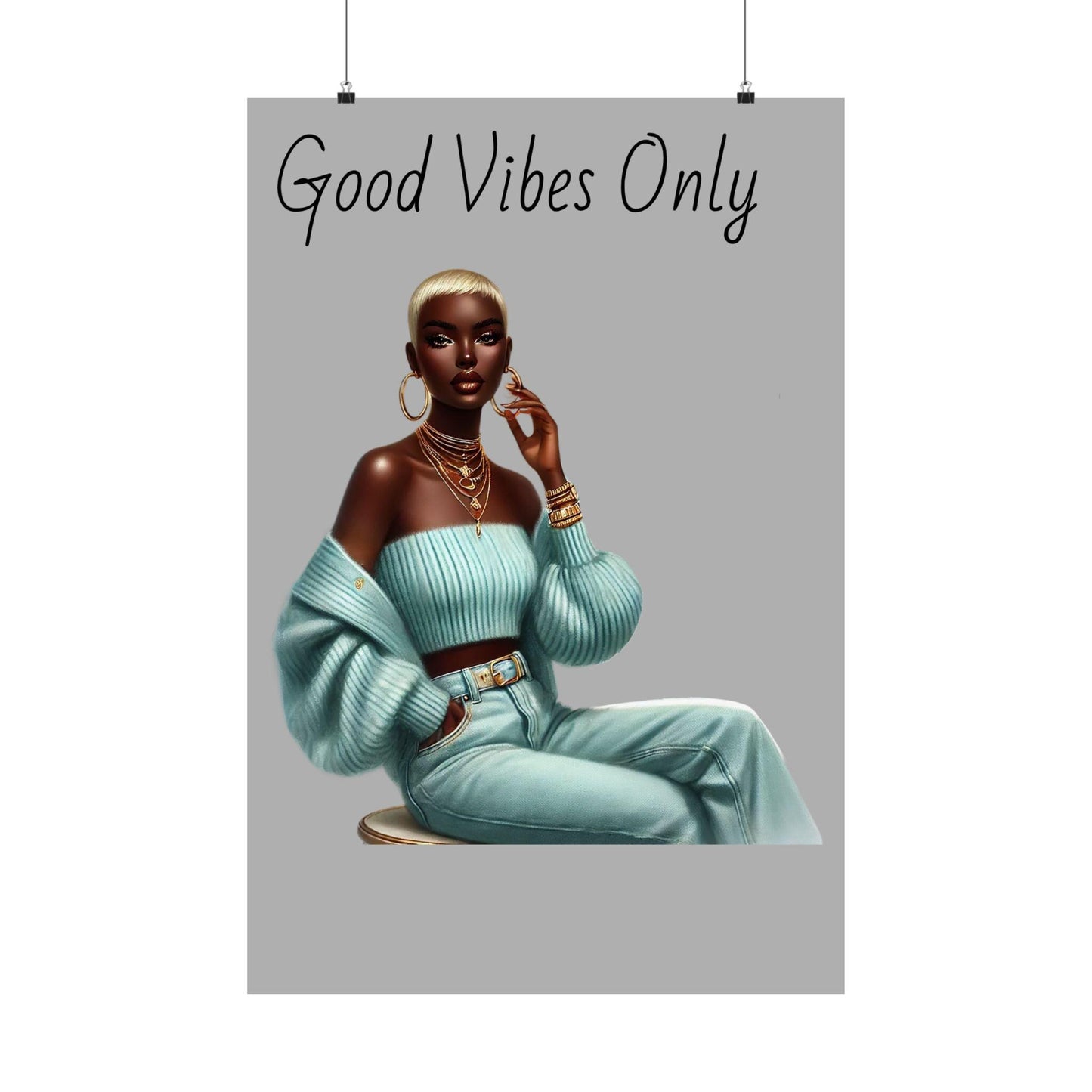 Good Vibes Only Satin Poster, Wall Art Decor, Trendy Home Decor, Motivational Prints, Living Room Aesthetic, Gifts for Her