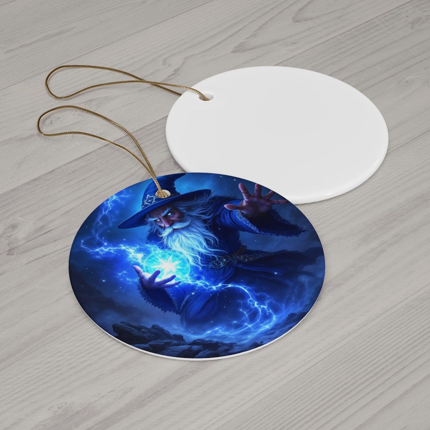 Magical Wizard Ceramic Ornament, Holiday Decor, Christmas Tree Decoration, Gift for Fantasy Lovers, Wizard Themed Ornaments, Unique [...]