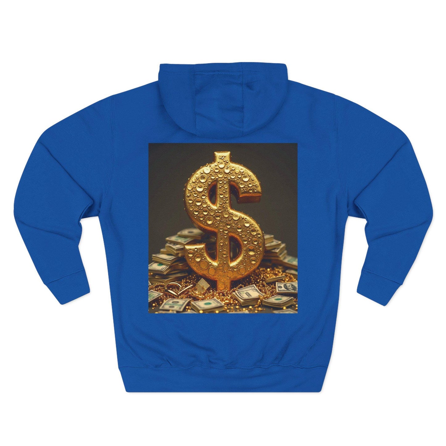 Gold Dollar Sign Hoodie, Cozy Hoodie, Fleece Pullover, Gift for Money Lovers, Stylish Casual Wear, Winter Wardrobe Essential
