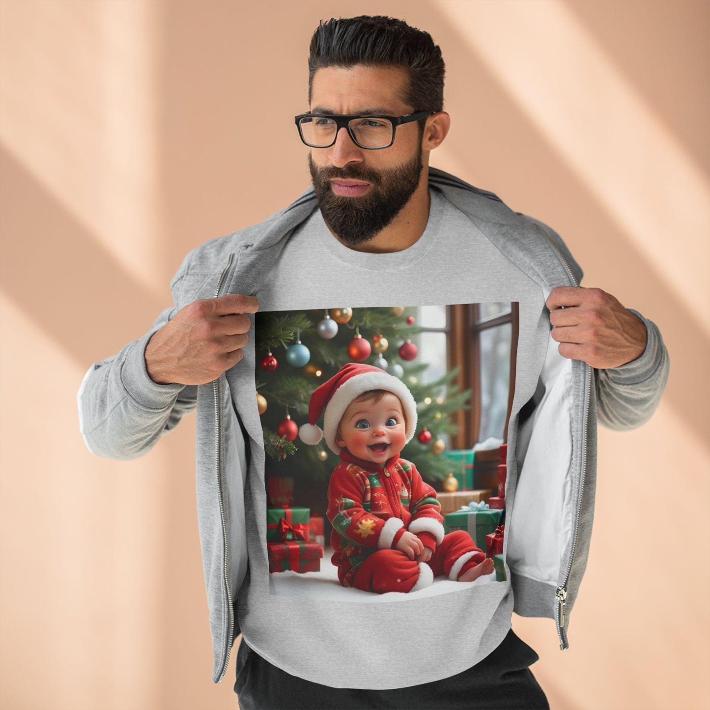 Festive Baby Santa Crewneck Sweatshirt, Holiday Gift, Christmas Apparel, Cute Sweatshirt, Family Matching Outfit