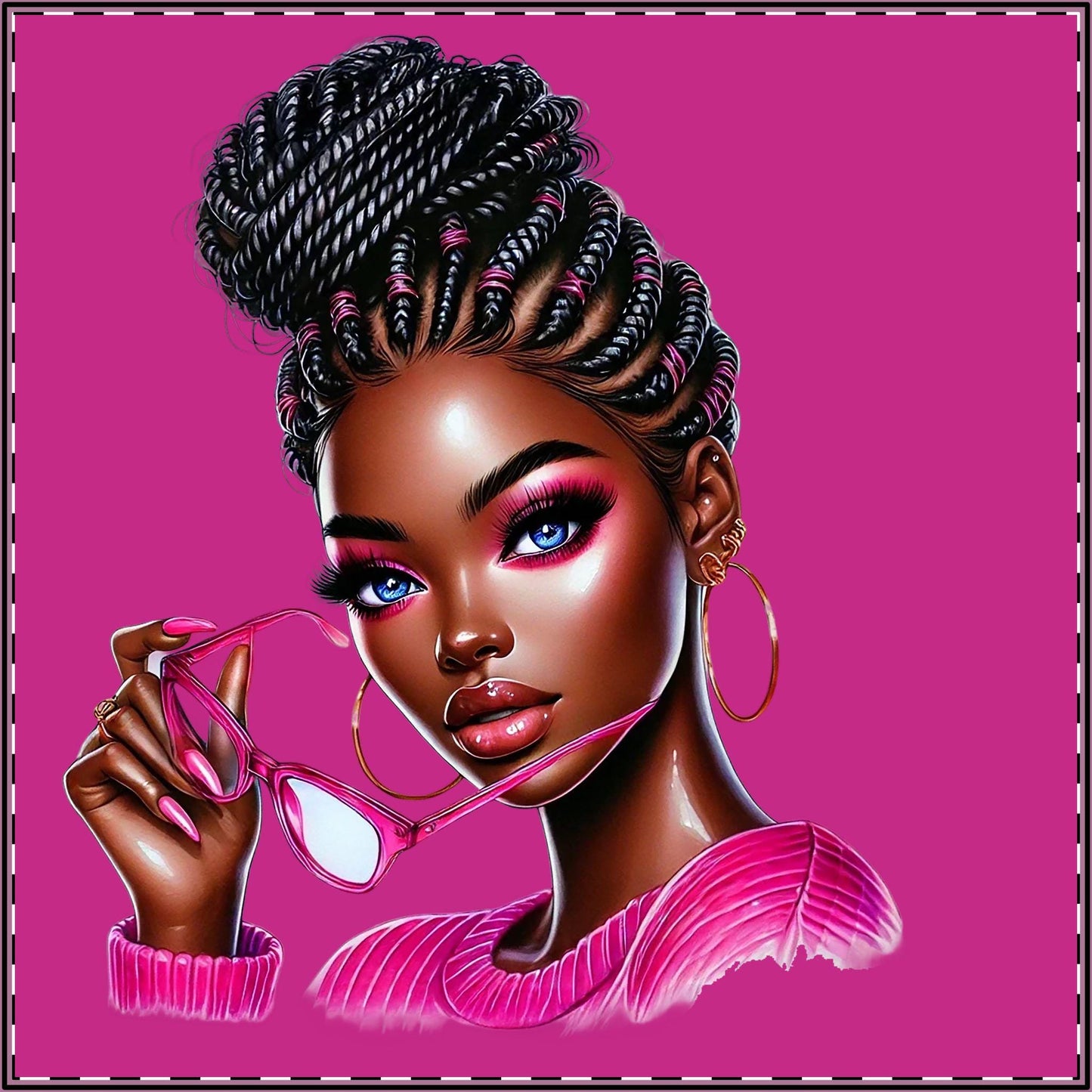 Vibrant Satin Posters, Afrocentric Wall Art, Pink Decor, Boho Home Styling, Trendy Room Aesthetic, Gift for Her