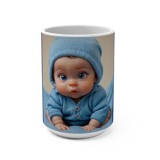 Cute Baby Mug for New Parents, Adorable Blue Baby Coffee Cup, Gift for Baby Shower, Child's Room Decor, Fun Nursery Mug