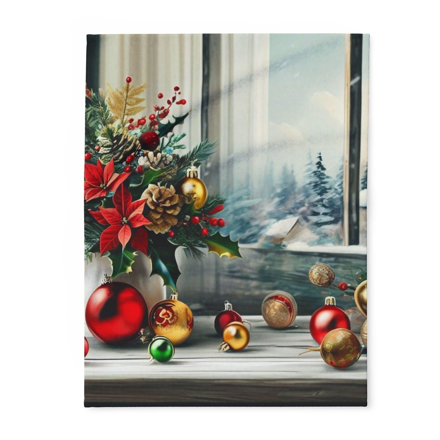 Cozy Holiday Fleece Blanket, Festive Throw, Winter Decor, Christmas Gift, Soft Bedding, Seasonal Home Accessory