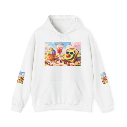 Whimsical Foodie Hoodie, Cozy Sweatshirt, Fun Gift for Food Lovers, Cute Fashion for Any Occasion, Unique Streetwear Style
