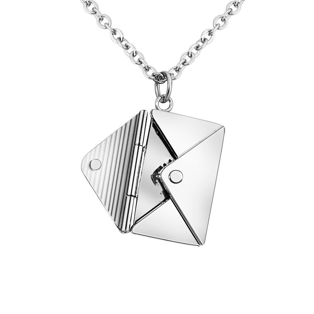 Envelope Locket Necklace - Personalized Love Letter Jewelry-7
