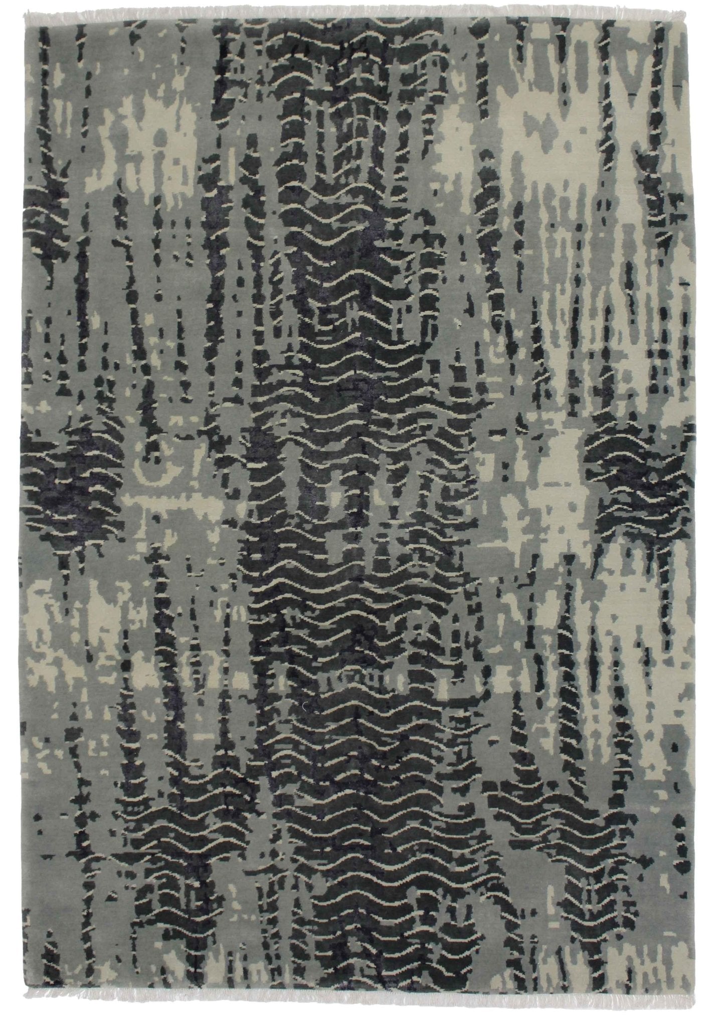 Canvello Hand Made Modern All Over Indo Rug - 6'8'' X 9'8''