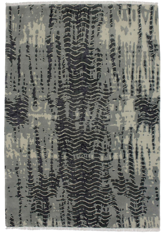 Canvello Hand Made Modern All Over Indo Rug - 6'8'' X 9'8''