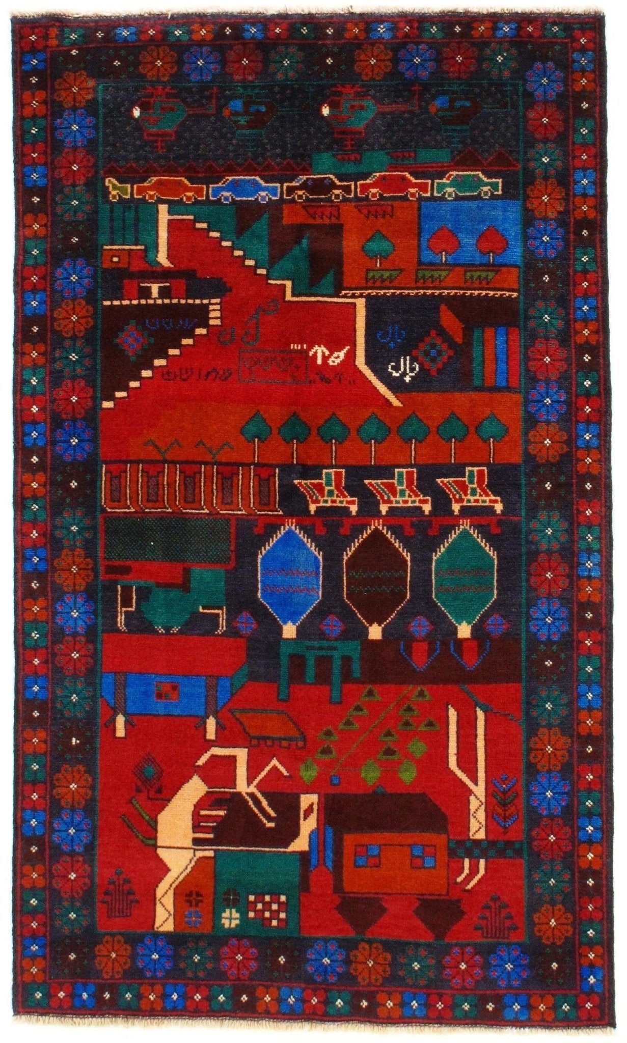 Canvello Multi Balouchi Rug 3 'x 5'-0
