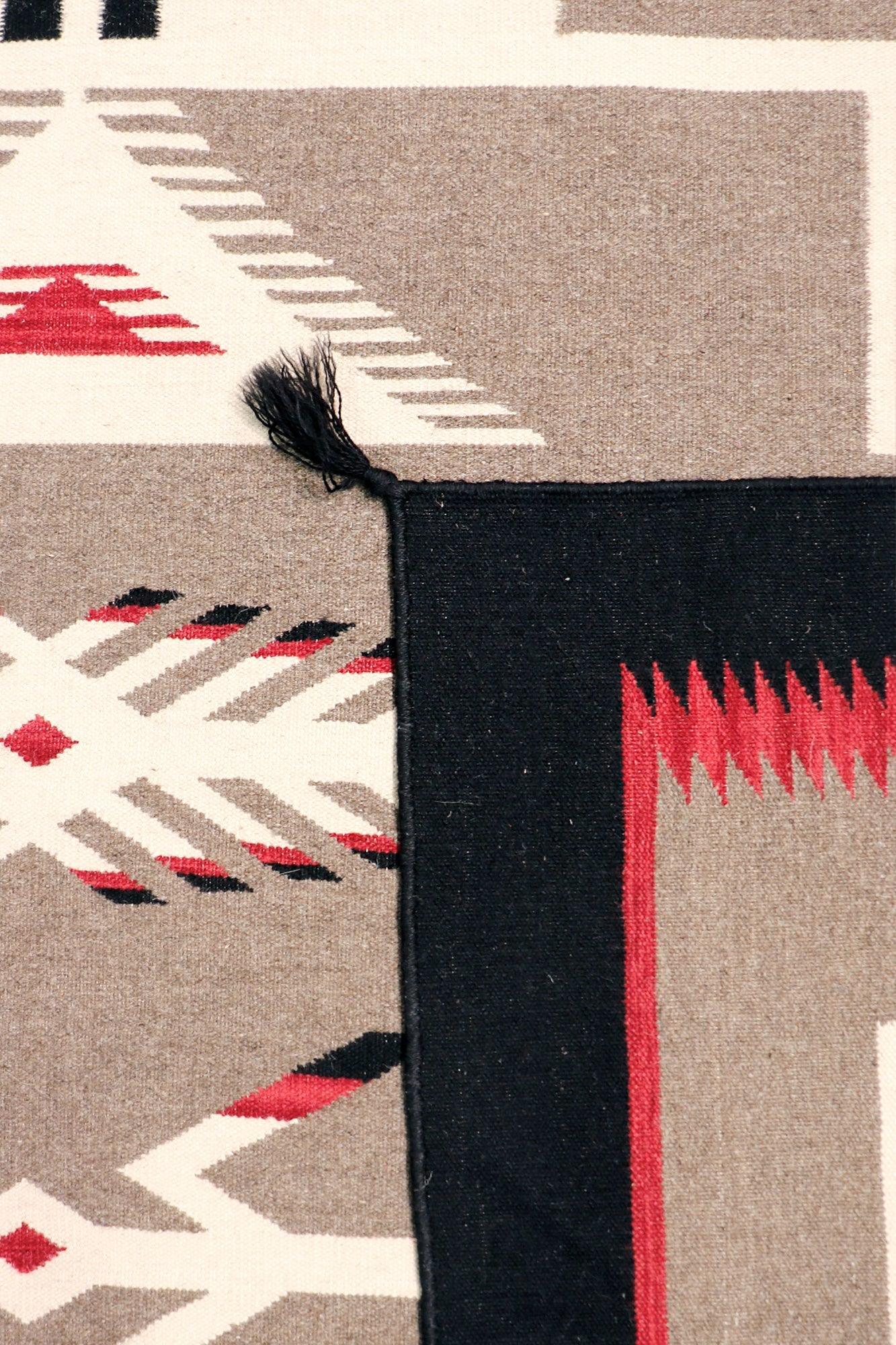 Canvello Navajo Style Hand-Woven Wool Mocha Area Rug- 8'2" X 9'10"