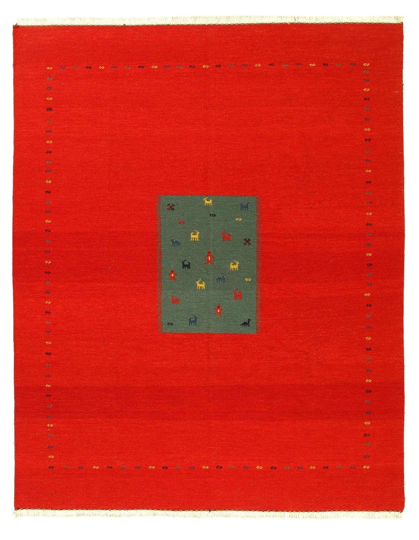 Canvello Red Sumac Gabbeh Design Rug - 8' X 10'-0