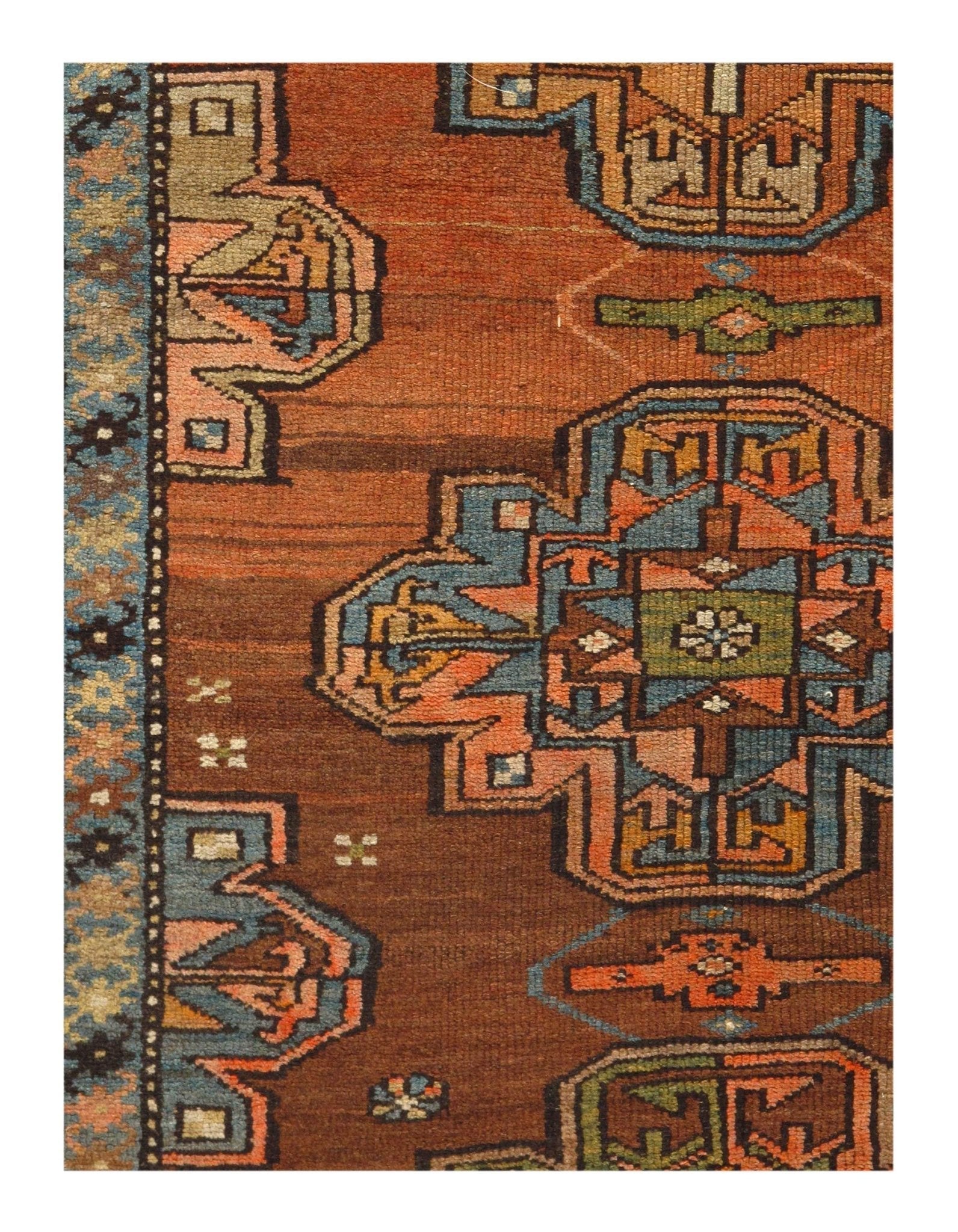 Canvello Rust Fine hand Knotted Azarbijan Kazak Runner - 3'2'' X 8'2''-2
