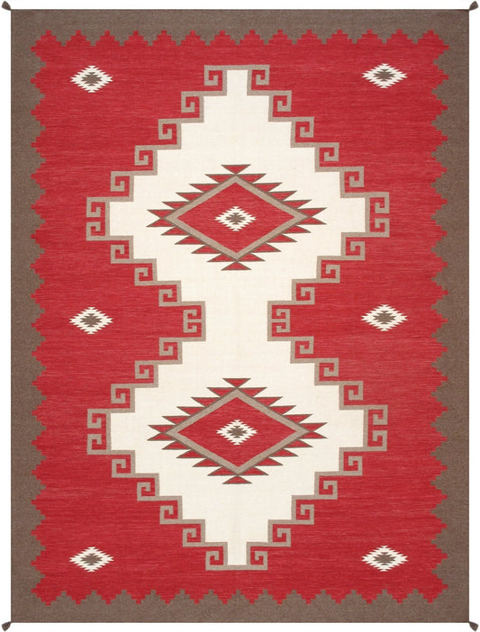 Canvello Tuscany Reversible Wool Ivory Area Rug- 9'1'' X 12' 2''