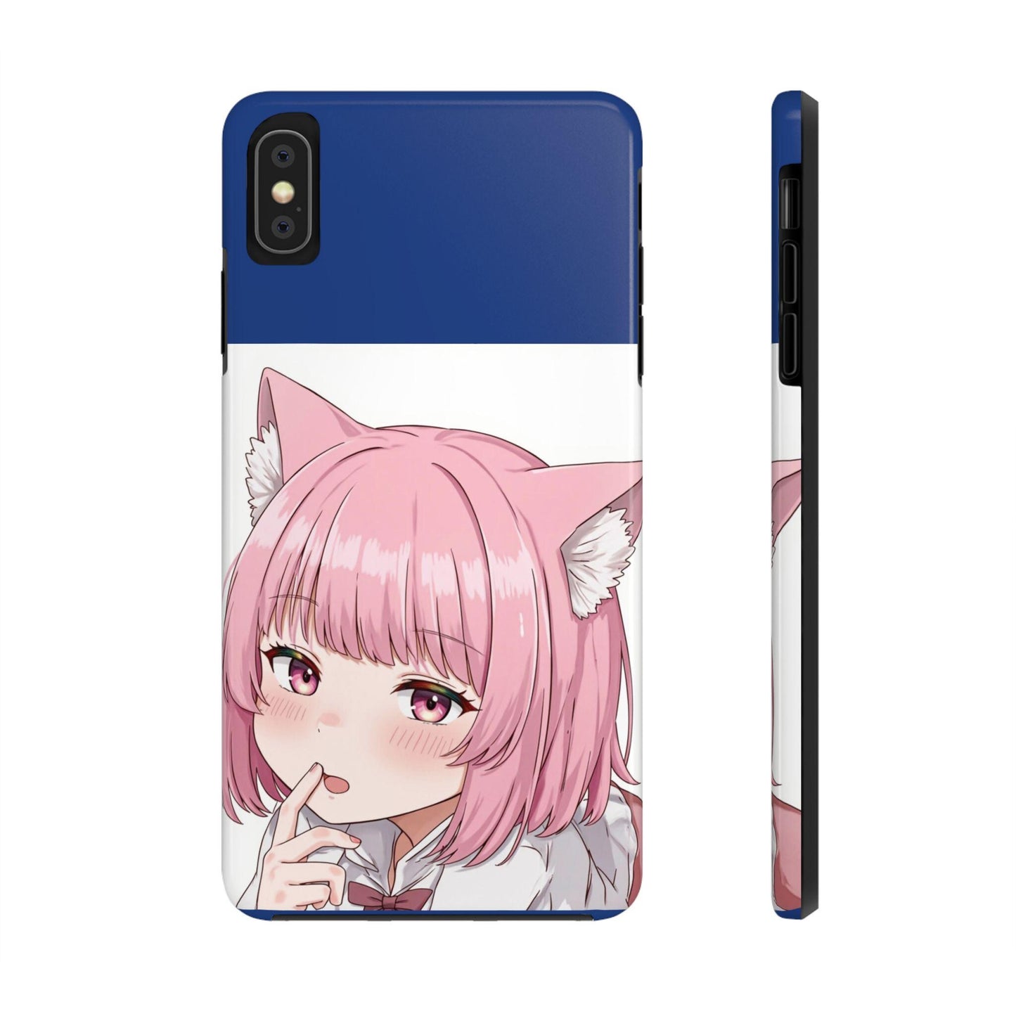 Cute Cat Ear Tough Phone Case - Kawaii Aesthetic Protection, Anime Gift for Teens & Adults, Unique Phone Cover, Perfect for Birthdays