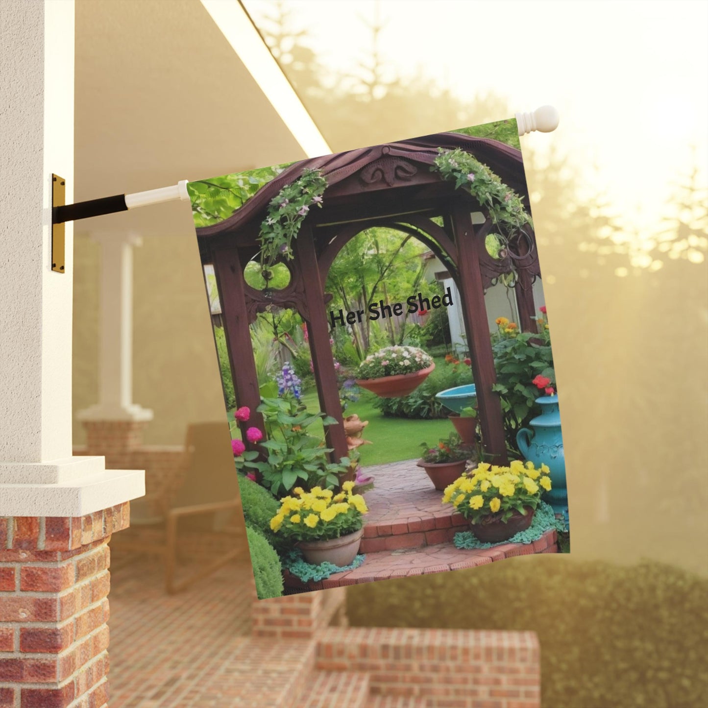 Garden & House Banner - Vibrant Outdoor Decor for Garden Lovers, Home Entrance Decoration, Seasonal Welcoming Sign.