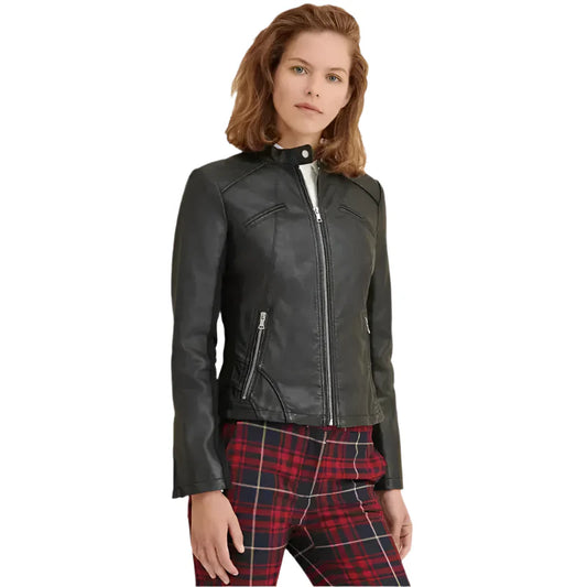 Women’s Chic Black Leather Jacket