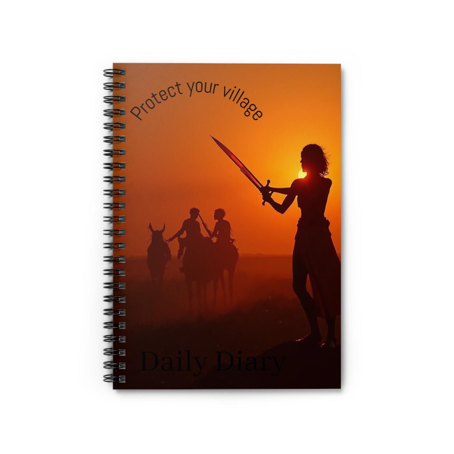 Spiral Notebook - Protect Your Village Diary, Inspirational Journal, Daily Organizer, Adventurer's Notebook, Gift for Writers, Travel Diary
