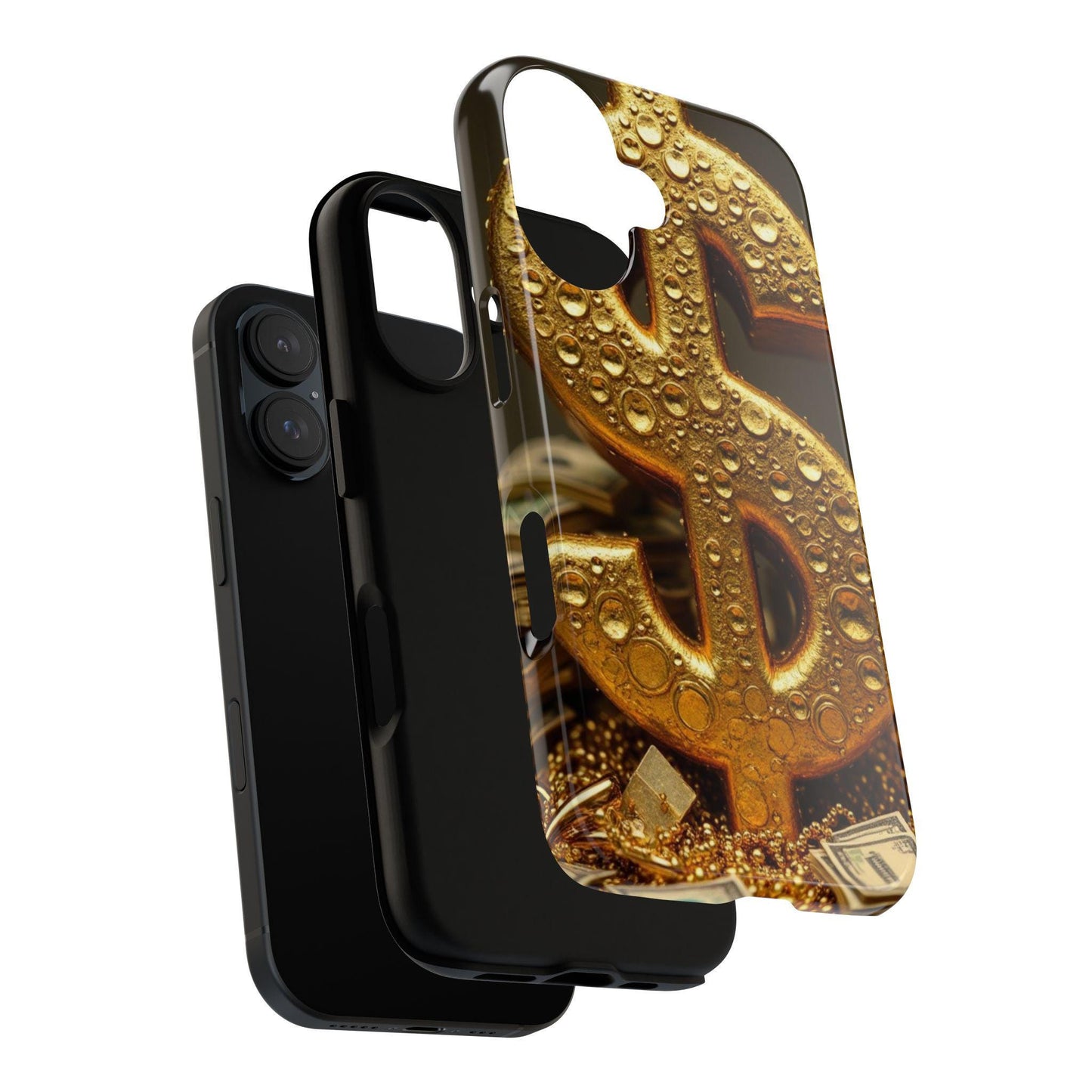 Gold Dollar Symbol Phone Case, Tough Phone Cases, Money Design, Unique Gift, Stylish Mobile Accessory