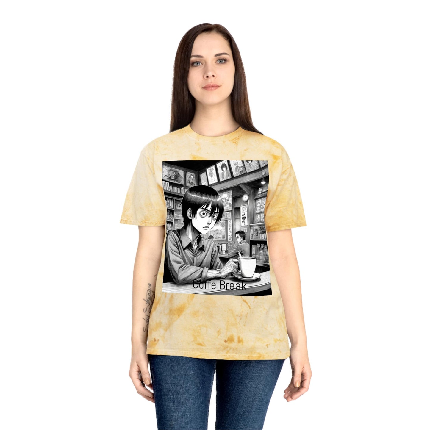 Vibrant Graphic Tee for Coffee Lovers, Unisex Color Blast T-Shirt, Casual Wear, Anime Art T-Shirt, Gift for Friends, Coffee Break Shirt