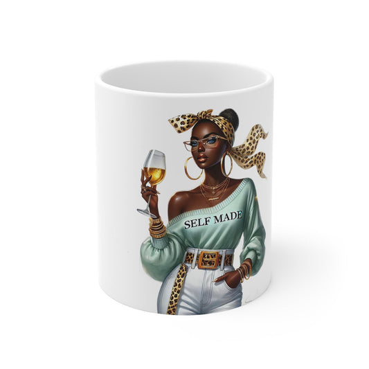 Self Made Ceramic Coffee Mug, Empowerment Gift, Unique Coffee Cups for Inspirational Women, 11oz 15oz, Motivational Drinkware