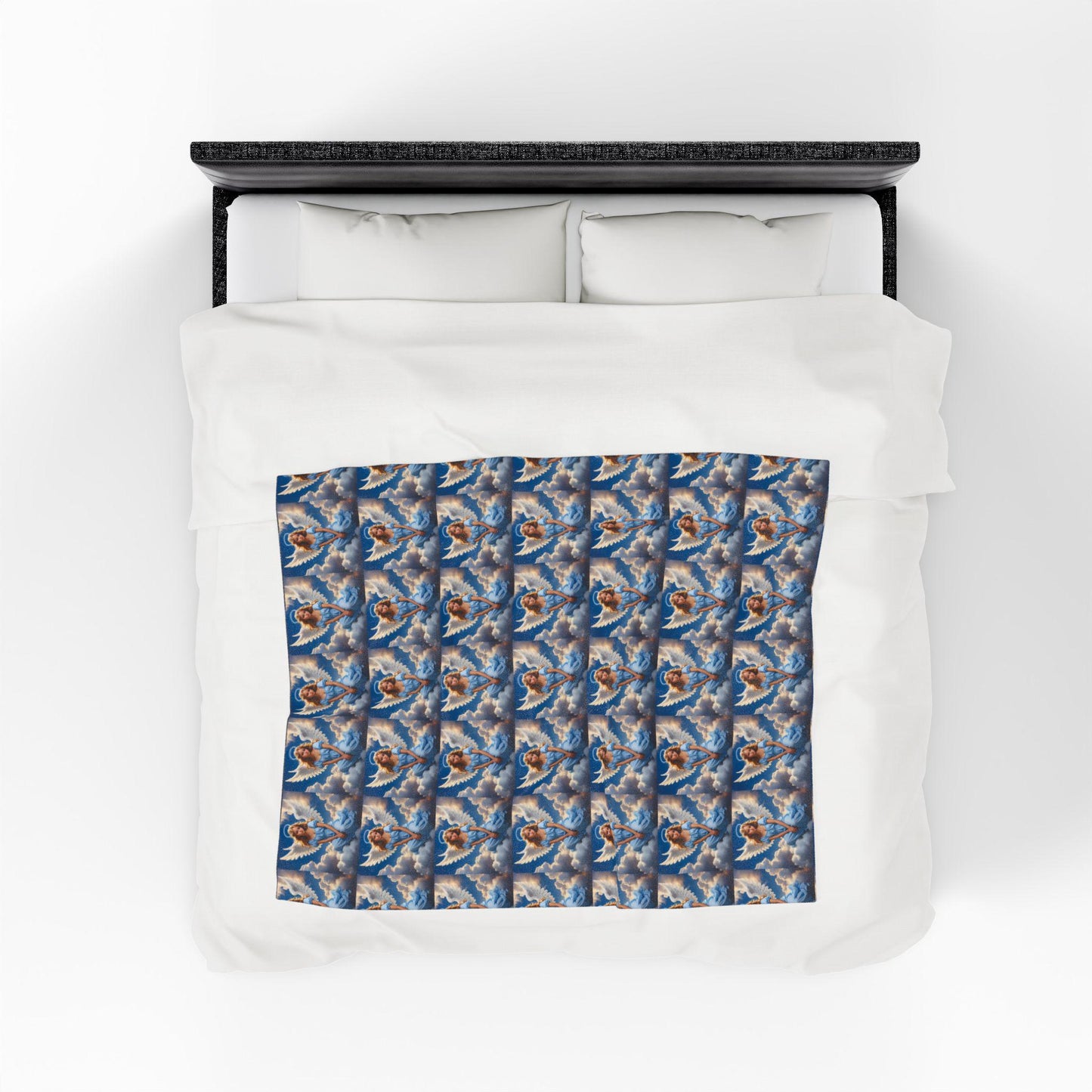 Heaven's Embrace Velveteen Plush Blanket, Cozy Throw for Nurseries, Gifts for New Parents, Baby Shower Decor, Angelic Home Accent