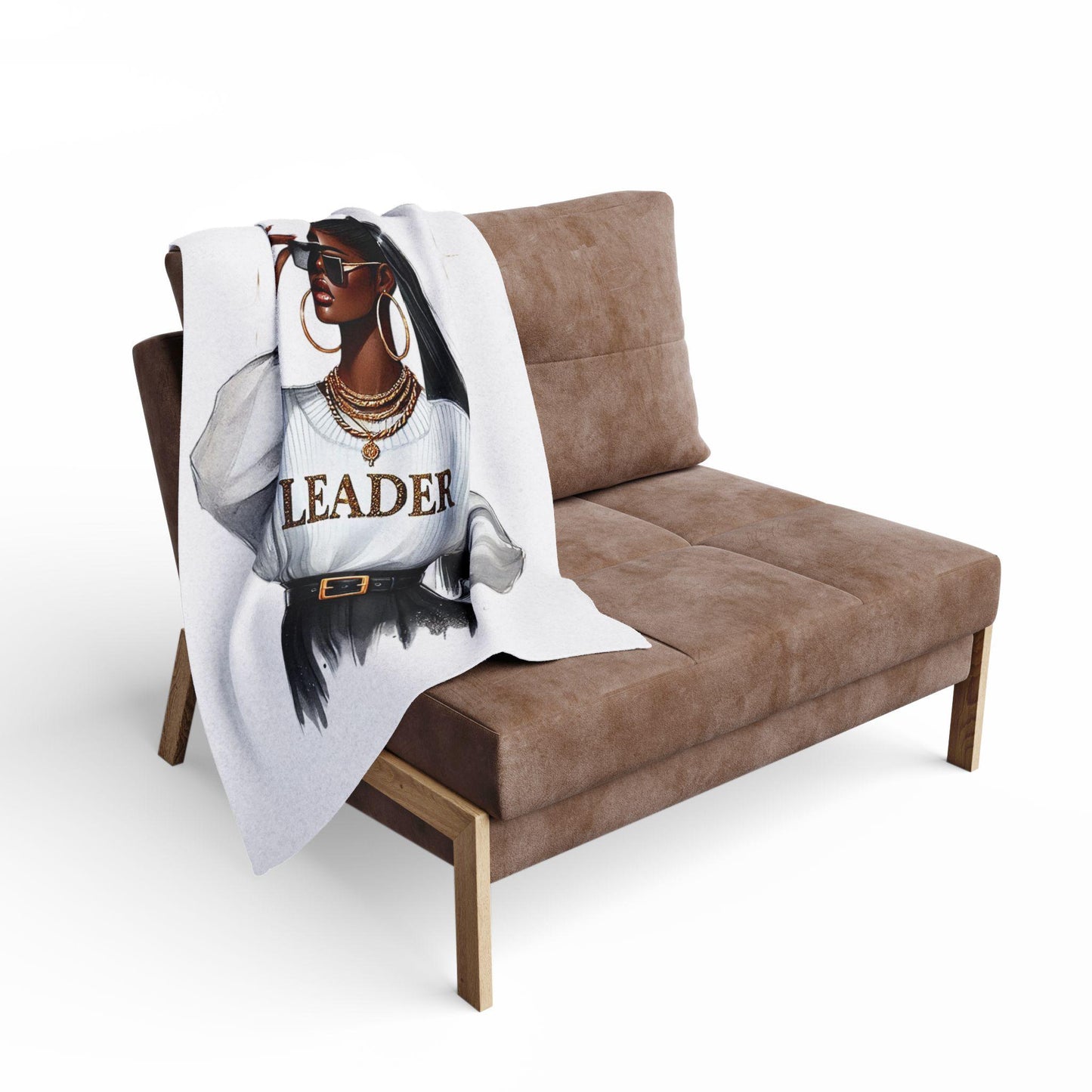 Chic Leader Arctic Fleece Blanket, Cozy Throw for Home Decor, Gift for Her, Inspirational Wall Accent, Fashionable Warm Comfort