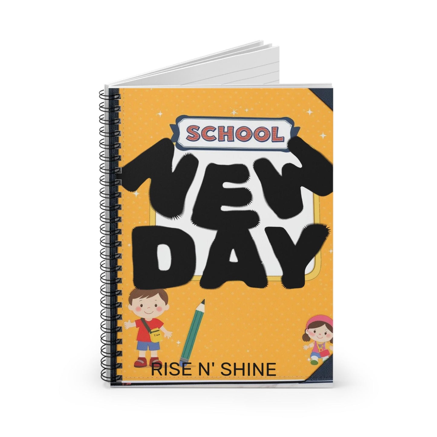 School-Themed Spiral Notebook: 6" x 8" Ruled Paper Journal