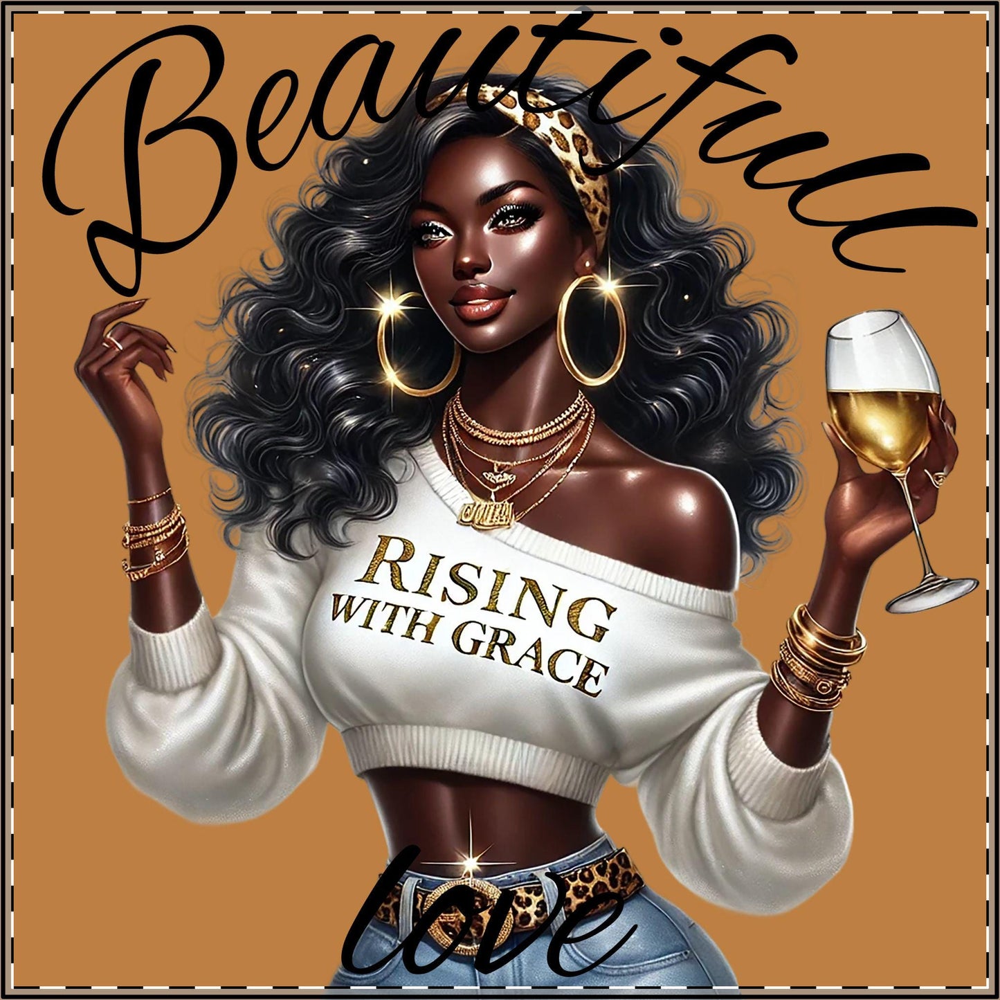 Elegant Satin Poster - "Rising with Grace" Art Print, Inspirational Wall Decor, Home Decor, Gift for Her, Motivational Art