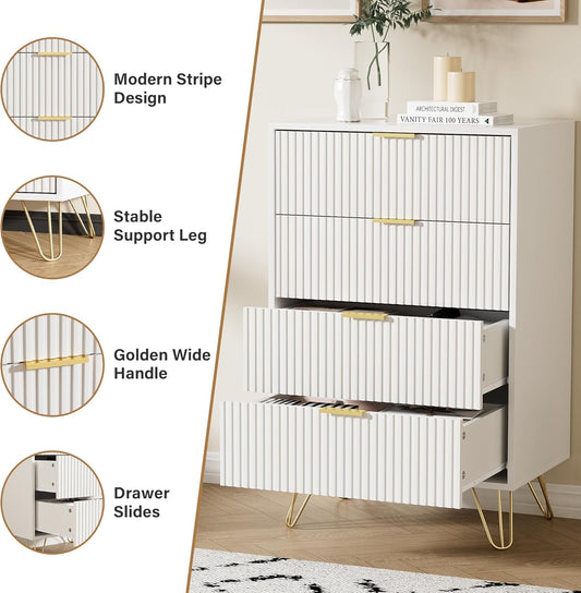 White Dresser With Gold Pulls Contemporary Furniture