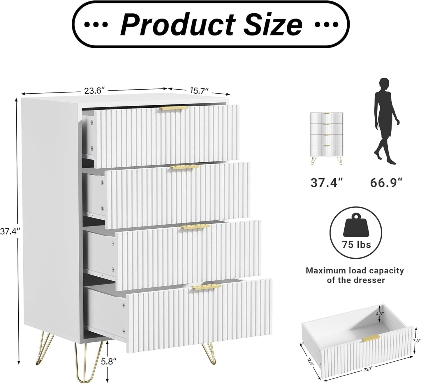 White Dresser With Gold Pulls Contemporary Furniture