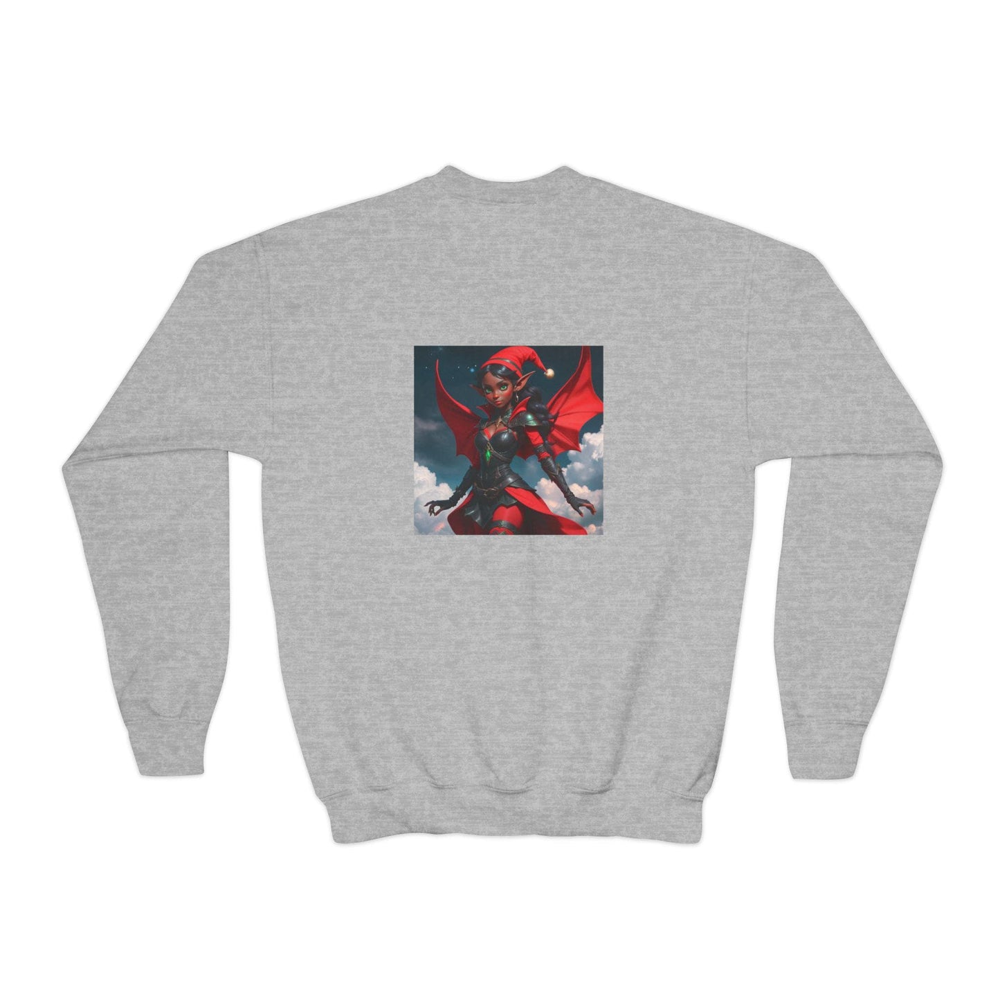 Holiday D Priness Youth Crewneck Sweatshirt  Cute Fantasy Gift, Cozy Winter Wear, Unique Holiday Apparel, Fun Christmas