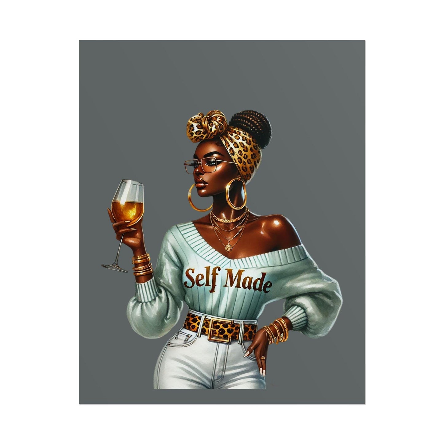 Self Made Rolled Poster Art, Inspirational Wall Decor, Empowering Women Gift, Modern Home Decor, Unique Art Print