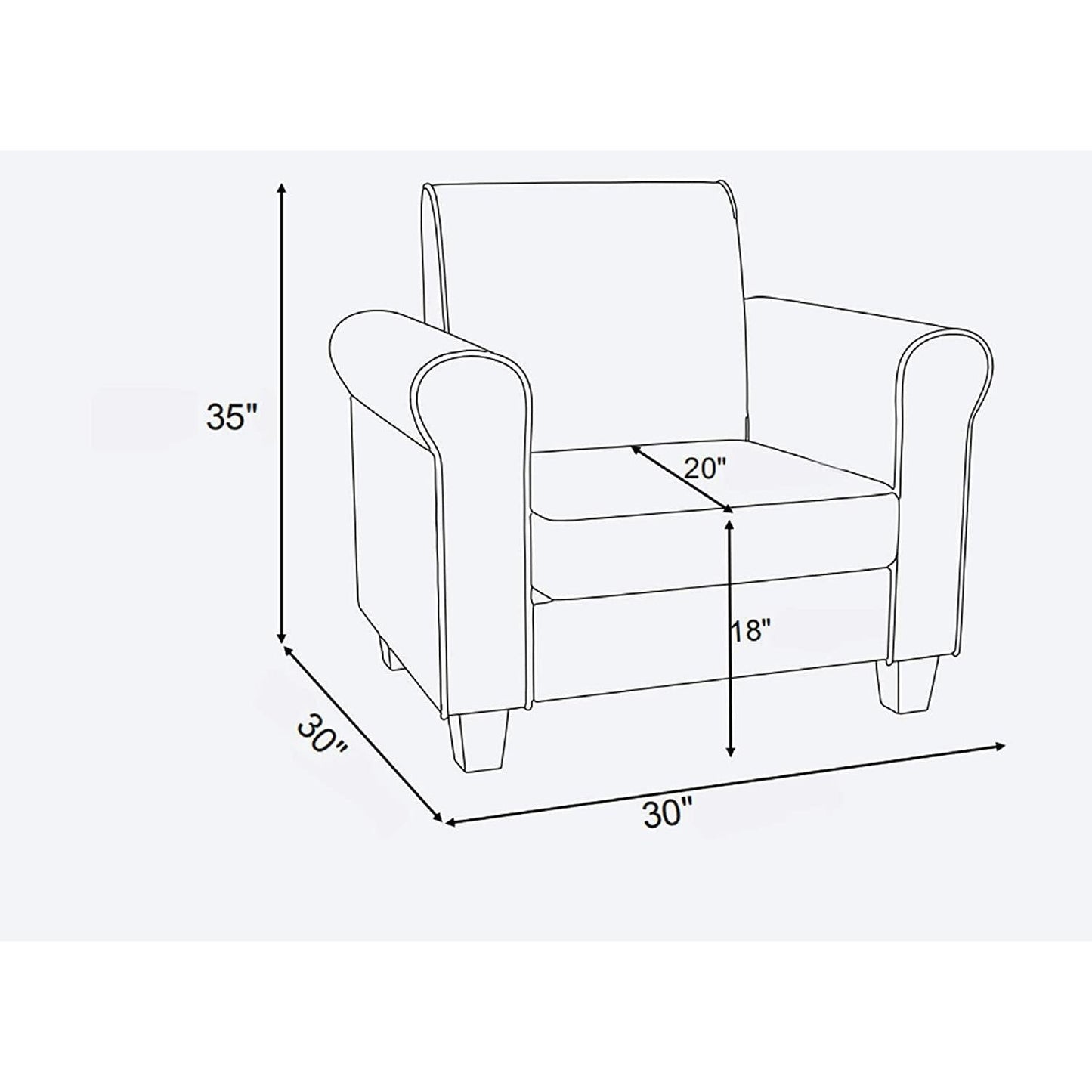 Black Accent Chair Modern Design For Living Room Furniture-1